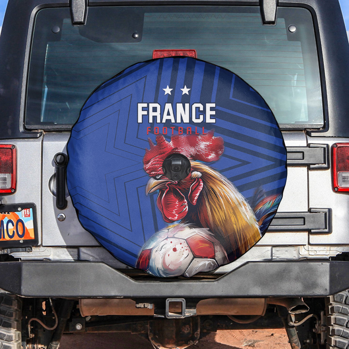 France 2024 Football Spare Tire Cover Allez Les Bleus - Wonder Print Shop