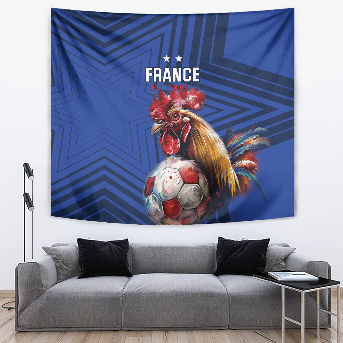 France 2024 Football Tapestry Allez Les Bleus