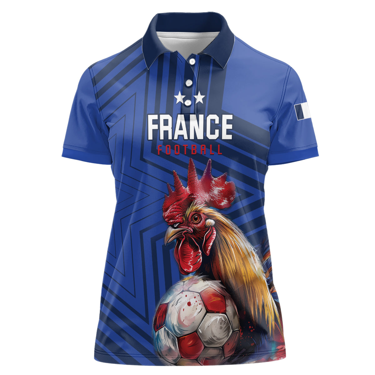 Custom France 2024 Football Women Polo Shirt Allez Les Bleus - Wonder Print Shop