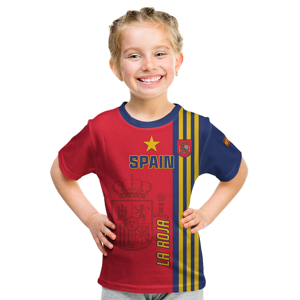 Custom Spain 2024 Football Kid T Shirt La Roja Go Champions - Wonder Print Shop