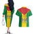 Sao Tome and Principe Independence Day Couples Matching Off The Shoulder Long Sleeve Dress and Hawaiian Shirt Coat Of Arms Mix African Pattern - Wonder Print Shop