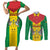 Sao Tome and Principe Independence Day Couples Matching Short Sleeve Bodycon Dress and Long Sleeve Button Shirt Coat Of Arms Mix African Pattern - Wonder Print Shop