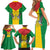 Sao Tome and Principe Independence Day Family Matching Short Sleeve Bodycon Dress and Hawaiian Shirt Coat Of Arms Mix African Pattern - Wonder Print Shop