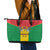 Sao Tome and Principe Independence Day Leather Tote Bag Coat Of Arms Mix African Pattern - Wonder Print Shop