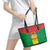 Sao Tome and Principe Independence Day Leather Tote Bag Coat Of Arms Mix African Pattern - Wonder Print Shop