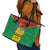 Sao Tome and Principe Independence Day Leather Tote Bag Coat Of Arms Mix African Pattern - Wonder Print Shop