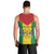 Sao Tome and Principe Independence Day Men Tank Top Coat Of Arms Mix African Pattern - Wonder Print Shop