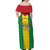 Sao Tome and Principe Independence Day Off Shoulder Maxi Dress Coat Of Arms Mix African Pattern - Wonder Print Shop