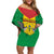 Sao Tome and Principe Independence Day Off Shoulder Short Dress Coat Of Arms Mix African Pattern - Wonder Print Shop