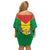 Sao Tome and Principe Independence Day Off Shoulder Short Dress Coat Of Arms Mix African Pattern - Wonder Print Shop