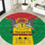 Sao Tome and Principe Independence Day Round Carpet Coat Of Arms Mix African Pattern