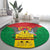 Sao Tome and Principe Independence Day Round Carpet Coat Of Arms Mix African Pattern