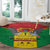 Sao Tome and Principe Independence Day Round Carpet Coat Of Arms Mix African Pattern