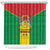 Sao Tome and Principe Independence Day Shower Curtain Coat Of Arms Mix African Pattern