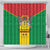 Sao Tome and Principe Independence Day Shower Curtain Coat Of Arms Mix African Pattern