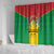 Sao Tome and Principe Independence Day Shower Curtain Coat Of Arms Mix African Pattern