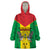 Sao Tome and Principe Independence Day Wearable Blanket Hoodie Coat Of Arms Mix African Pattern