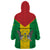 Sao Tome and Principe Independence Day Wearable Blanket Hoodie Coat Of Arms Mix African Pattern