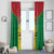 Sao Tome and Principe Independence Day Window Curtain Coat Of Arms Mix African Pattern