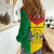 Sao Tome and Principe Independence Day Women Casual Shirt Coat Of Arms Mix African Pattern