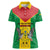 Sao Tome and Principe Independence Day Women Polo Shirt Coat Of Arms Mix African Pattern - Wonder Print Shop