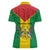 Sao Tome and Principe Independence Day Women Polo Shirt Coat Of Arms Mix African Pattern - Wonder Print Shop