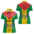 Sao Tome and Principe Independence Day Women Polo Shirt Coat Of Arms Mix African Pattern - Wonder Print Shop