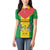 Sao Tome and Principe Independence Day Women Polo Shirt Coat Of Arms Mix African Pattern - Wonder Print Shop