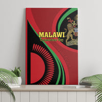 Malawi Independence Day canvas wall art with red background and green-black curved stripes