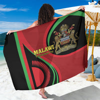 Malawi Independence Day sarong, black and red-green large print with MALAWI text