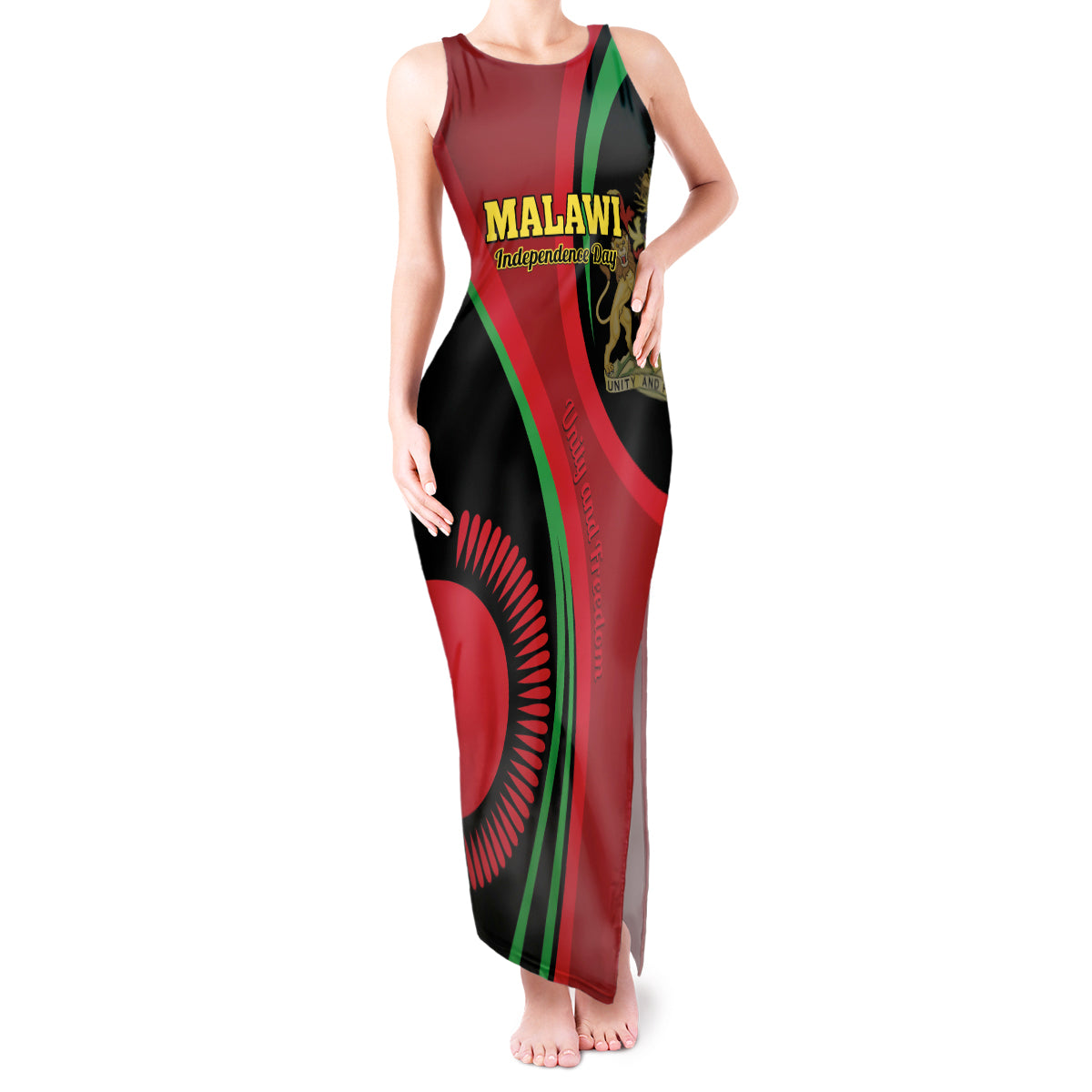 Malawi Independence Day Tank Maxi Dress Unity and Freedom - Wonder Print Shop