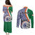 India Independence Day Couples Matching Puletasi Dress and Long Sleeve Button Shirts Indian Paisley Pattern - Wonder Print Shop