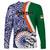 Personalised India Independence Day Long Sleeve Shirt Indian Paisley Pattern - Wonder Print Shop