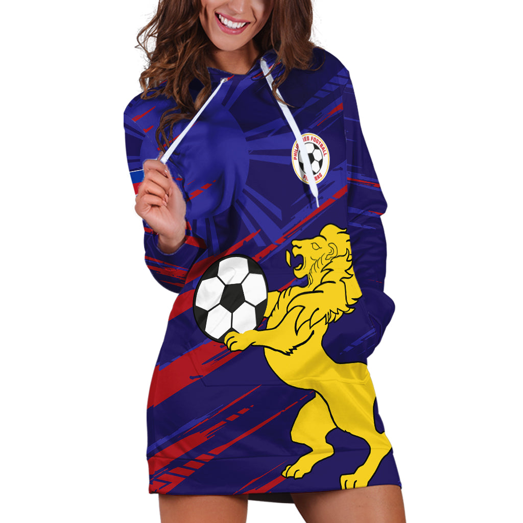 Philippines Football Hoodie Dress Filipinas Lion Sporty Style - Wonder Print Shop