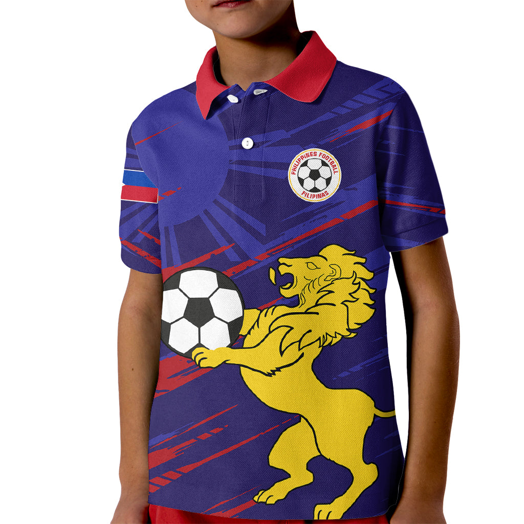 Philippines Football Kid Polo Shirt Filipinas Lion Sporty Style - Wonder Print Shop