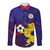 Philippines Football Long Sleeve Button Shirt Filipinas Lion Sporty Style - Wonder Print Shop