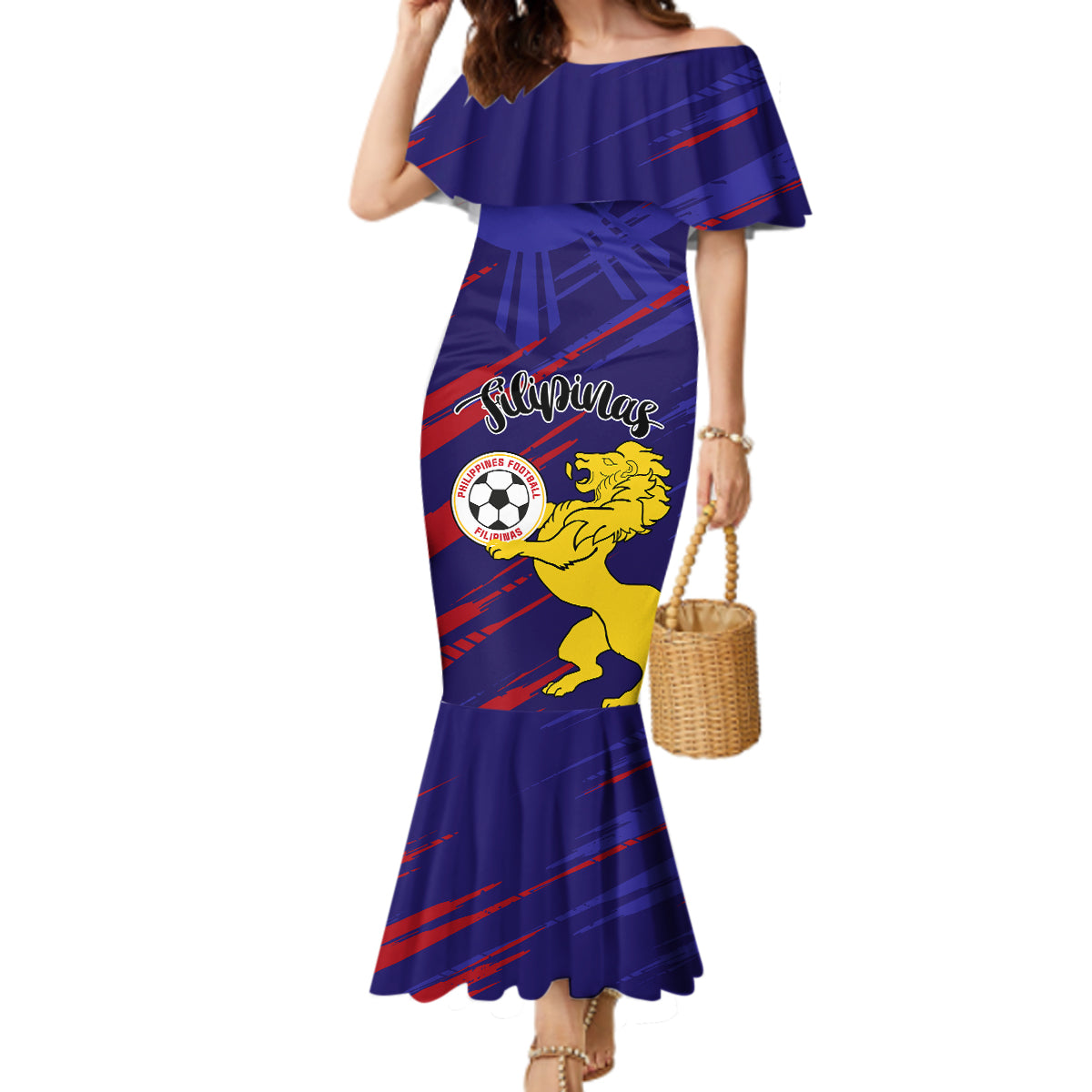 Philippines Football Mermaid Dress Filipinas Lion Sporty Style - Wonder Print Shop