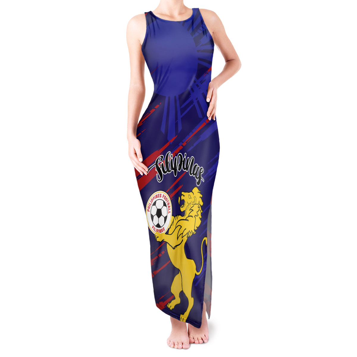 Philippines Football Tank Maxi Dress Filipinas Lion Sporty Style - Wonder Print Shop