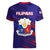 Philippines Football Women V Neck T Shirt Filipinas Lion Sporty Style - Wonder Print Shop