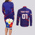 Personalised Philippines Football Couples Matching Long Sleeve Bodycon Dress and Long Sleeve Button Shirts Filipinas Lion Sporty Style - Wonder Print Shop