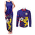 Personalised Philippines Football Couples Matching Tank Maxi Dress and Long Sleeve Button Shirts Filipinas Lion Sporty Style - Wonder Print Shop