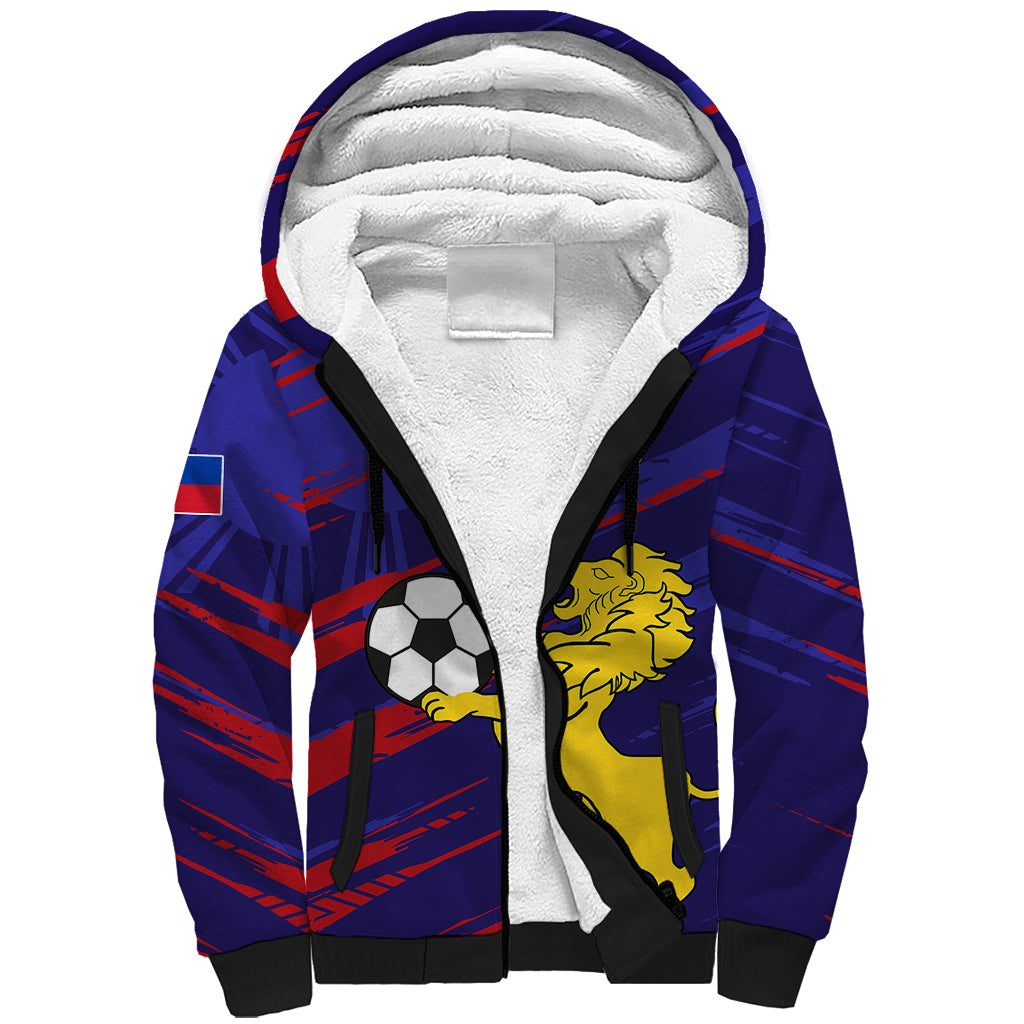 Personalised Philippines Football Sherpa Hoodie Filipinas Lion Sporty Style - Wonder Print Shop