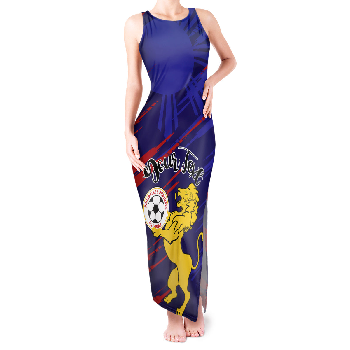 Personalised Philippines Football Tank Maxi Dress Filipinas Lion Sporty Style - Wonder Print Shop