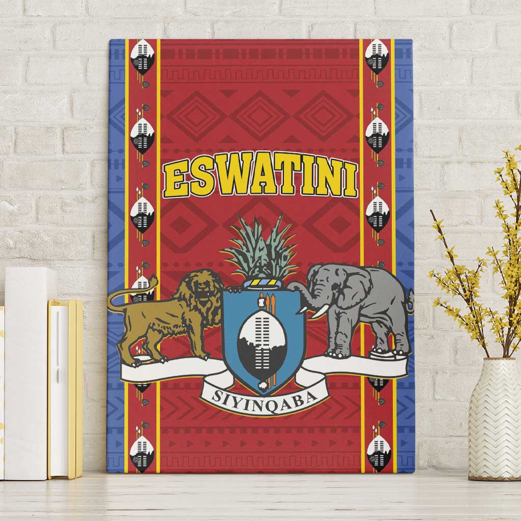 Eswatini African Pattern Canvas Wall Art Swaziland Shield Siyinqaba - Wonder Print Shop