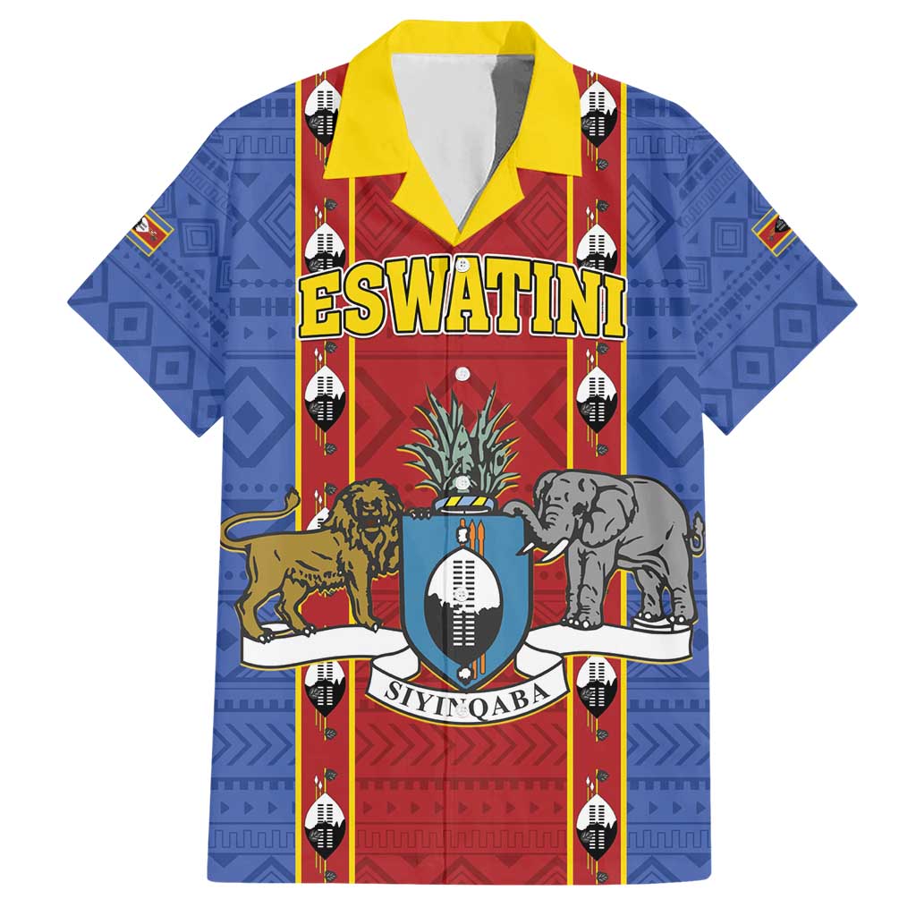 Eswatini African Pattern Hawaiian Shirt Swaziland Shield Siyinqaba - Wonder Print Shop