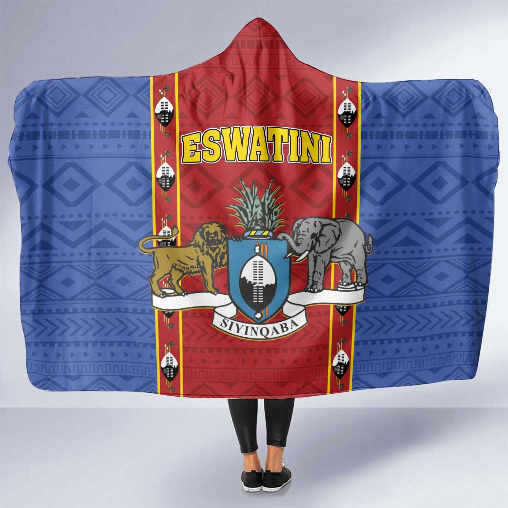 Eswatini African Pattern Hooded Blanket Swaziland Shield Siyinqaba