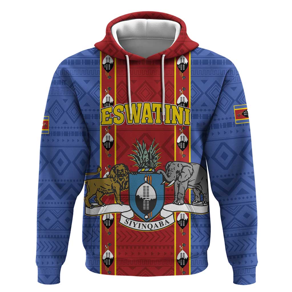 Eswatini African Pattern Hoodie Swaziland Shield Siyinqaba - Wonder Print Shop