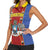 Eswatini African Pattern Women Sleeveless Polo Shirt Swaziland Shield Siyinqaba