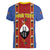 Eswatini African Pattern Women V-Neck T-Shirt Swaziland Shield Siyinqaba - Wonder Print Shop