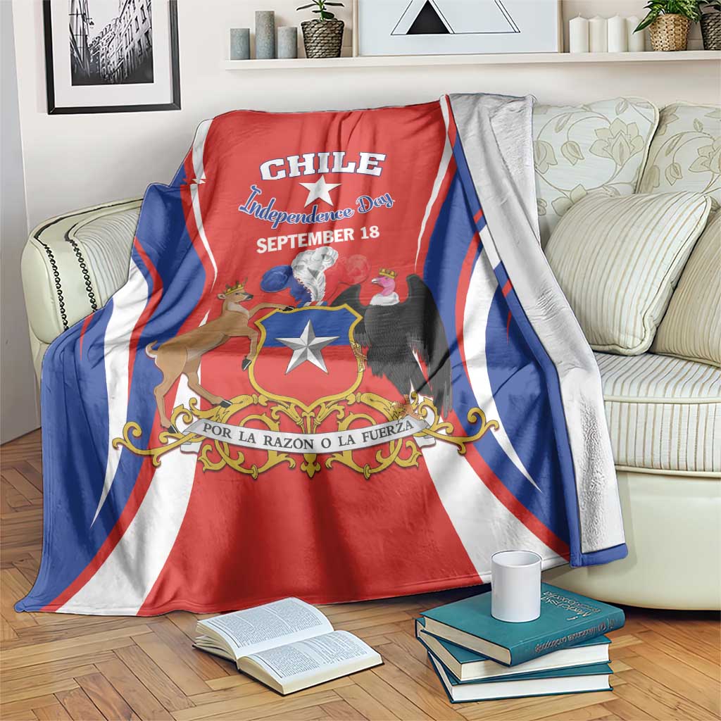 Chile Independence Day Blanket September 18 Por la razon o la fuerza